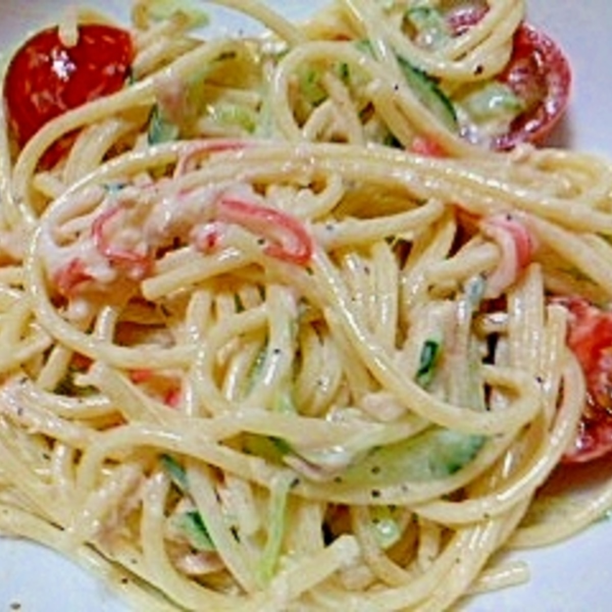 ツナときゅうりとカニカマのスパサラ マヨネーズ風味 レシピ 作り方 By イ シュリー 楽天レシピ